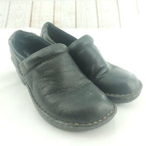 Børn Womens Peggy BC3632 Black Leather Wedge Heel Clog Shoes Size 9.5 M